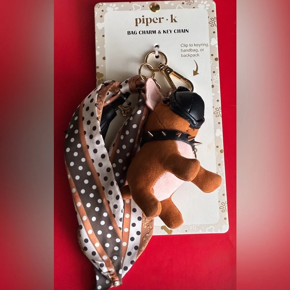 Piper K Brown Dog Key & Card Holder